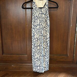 Adrianna Papell White & Blue Floral Dress 2 EUC